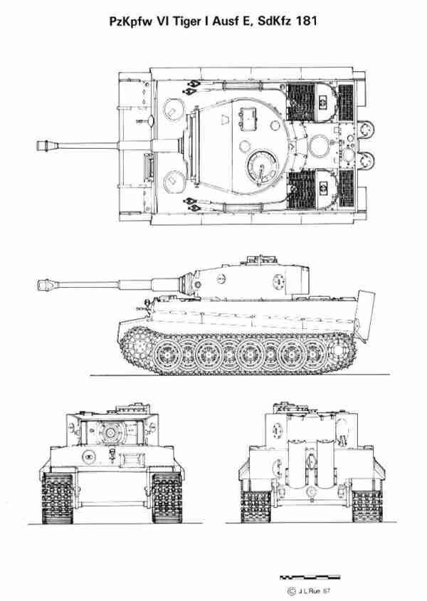 Line Drawing of PzKpfw VI