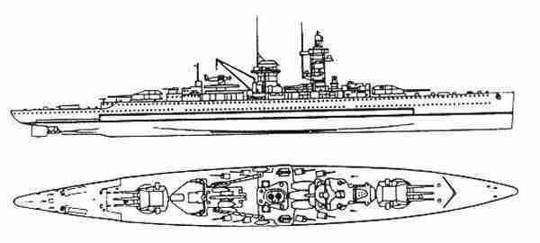 Line Drawing of Admiral Graf Spee
