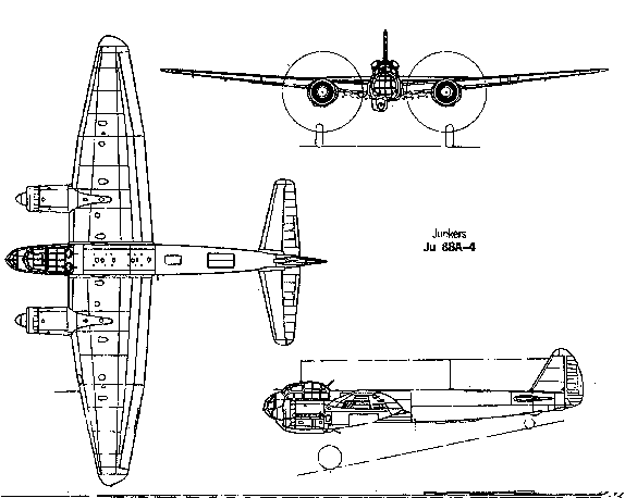 Line Drawing of Ju 88A-4