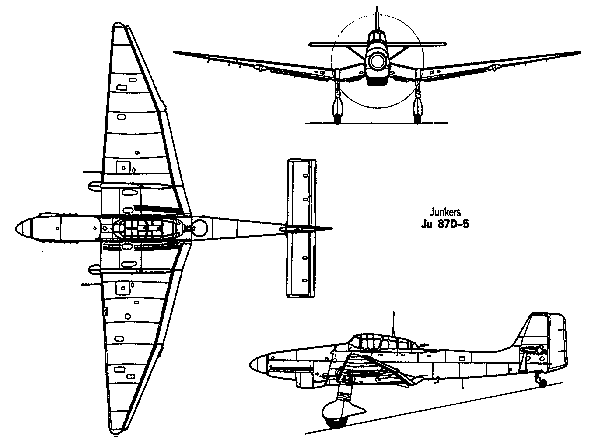 Line Drawing of Ju 87D-5