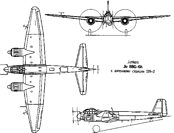 Line Drawing of Ju 88G-6b
