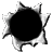 The bullet hole her shot has made
