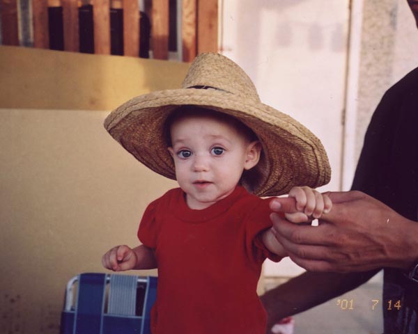 the birthday girl gets to wear Uncle Chuck's hat