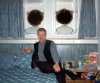 Rob in Cabin with "Furry friend"