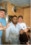With crew members in the "Pig"