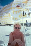Mandy relaxing on ST.Matin's lovely beach.
