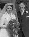 Val and her Father,Tom, on her wedding day 1958.