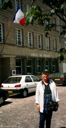 Mandy outside the local cop-shop