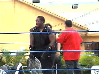 Crippler takes out the competitors with a Trash Can Lid