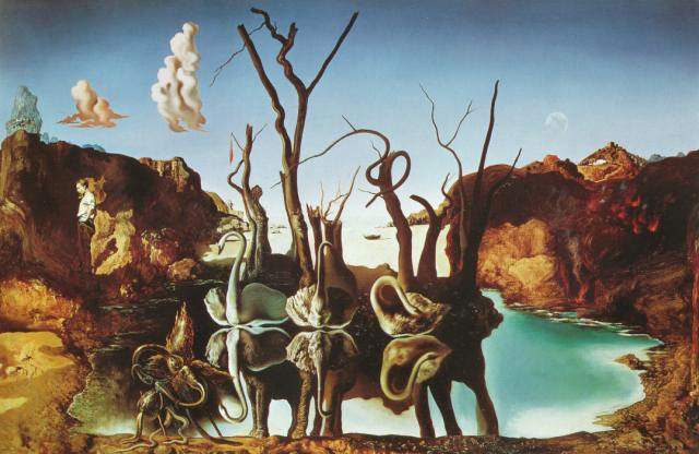 My fav painting by Salvador Dali - Swans Reflecting Elephants - Click to go to his site.