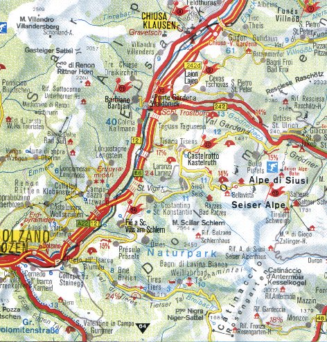 Landkarte der Bozner Umgebung