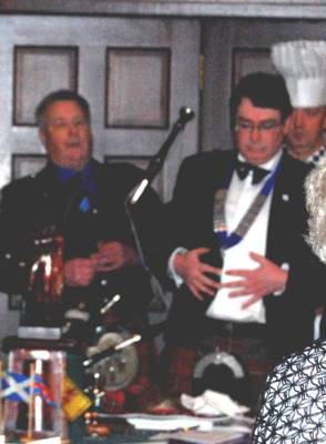 President Dr Donald Macgregor addressing the haggis