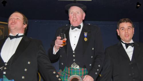 We are nae fou, we're no that fou!—Craig Dennis, Donald Paton and Paul Vaughan in Willie Brewed a Peck o' Maut