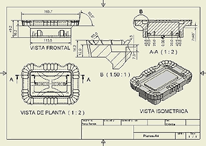 Planos de detalle para fabricaci&oacute;n de pieza