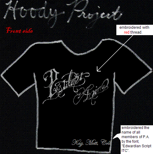 T-shirt Front!!  That's how it gonna be looks like.