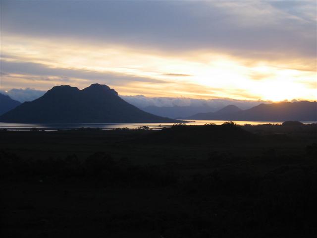 Sunset over Lake Pedder