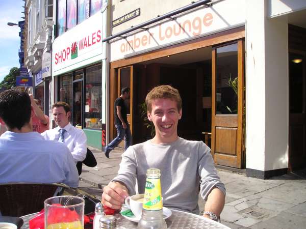 We paused outside the Amber Lounge