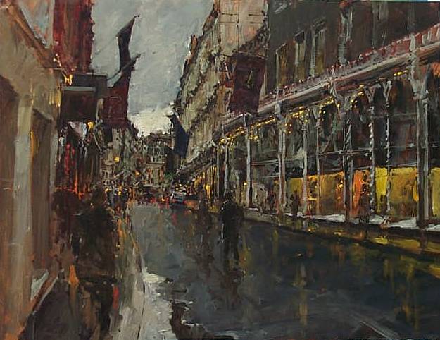 "Old Bond Street, Rain" 16 x 20.5 inches
