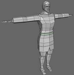The default pose in which the knight was modeled in