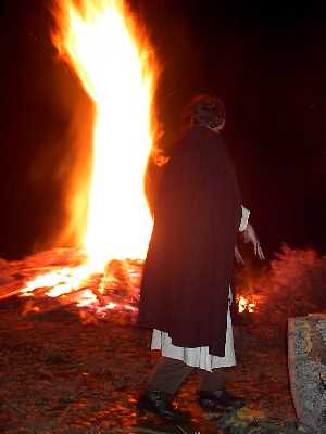 [story telling near a bon fire]