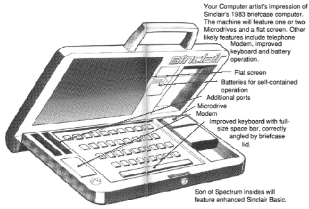 Artist's impression of the proposed Sinclair portable Spectrum