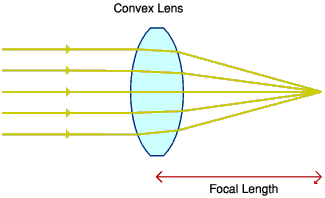 Light rays through a convex lens