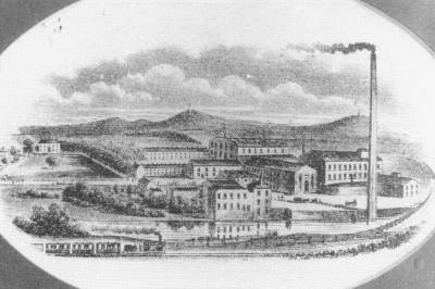 Drawing of Higher Woodhill Mill circa 1870