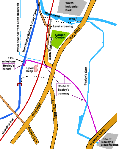 Map of Bealey's tramway