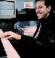 Sierra composer Mark Seibert working on the King's Quest V soundtrack