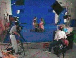 Filming of live actors dressed like Alexander and Cassima