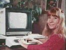 Roberta in front of her Apple II
