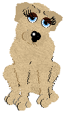 This is Mitly, Muttly's first puppy. Now she's an adult! These are fake eyelashes though; she doesn't actually have them but she's cute anywho! Click her to download her!