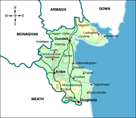 Louth On Map Of Ireland Louth Map