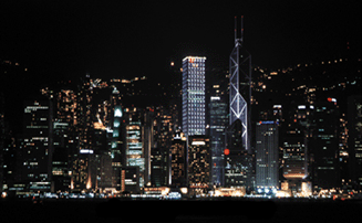 NIGHT VIEW OF HONG KONG/BANK OF CHINA
