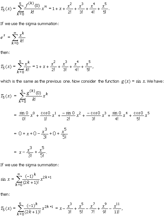 10 5 Taylor Polynomials And Taylor Theorem