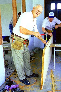 Working on a door