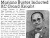 Mariano Bustos Inducted KC Grand Knight