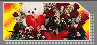 LOVELY BOUQUET OF ROSES WITH ADORABLE BEAR 