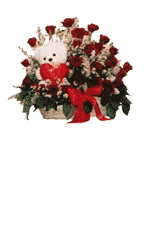 LOVELY BOUQUET OF ROSES WITH ADORABLE BEAR 