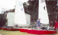 Rigging underway at TLMSC 2001 14ft regatta