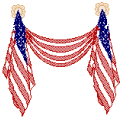 draped flags