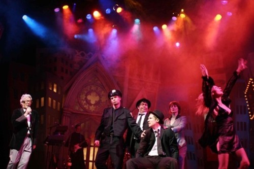 Phil with James Eaton, Matt Devitt, James Earl Adair, Loveday Smith and Georgina Field in The Comedy of Errors
