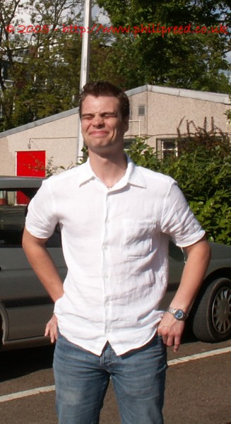 Phil after the last matinee of The Comedy of Errors