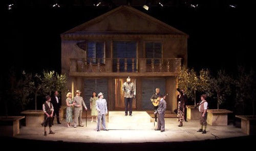 Phil with the cast of Romeo and Juliet in the opening scene