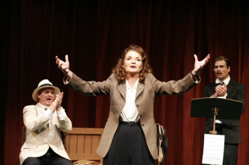 Phil with Steven Pinder and Kate O'Mara in The Titfield Thunderbolt