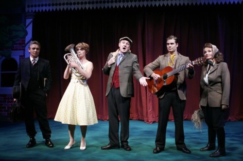 Phil with Steven Pinder, Loveday Smith, Paul Leonard and Kate O'Mara in The Titfield Thunderbolt