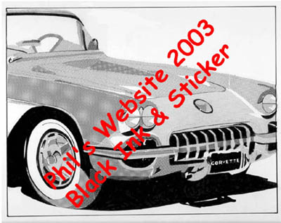 An old corvette done mostly with differnt shades of stickers (black part is done in black ink)