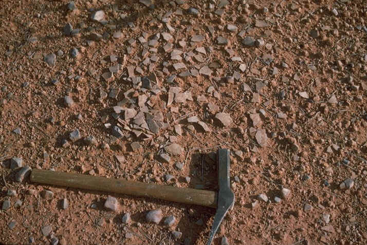 Oeuf Dinosaure in situ gisement de Roques hautes , commune de Beaurecueil , Bouches-du-Rh�ne , auteur : Ph.Kerourio , reproduction interdite03.jpg (150966 octets)