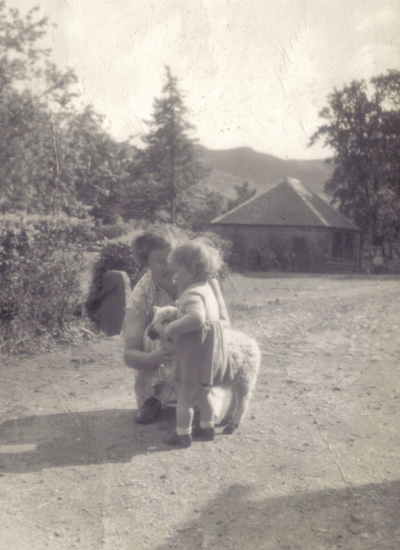Me on the Isle of Arran with mum and a lamb