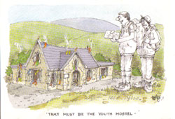 Comic Postcard re Youth Hostels